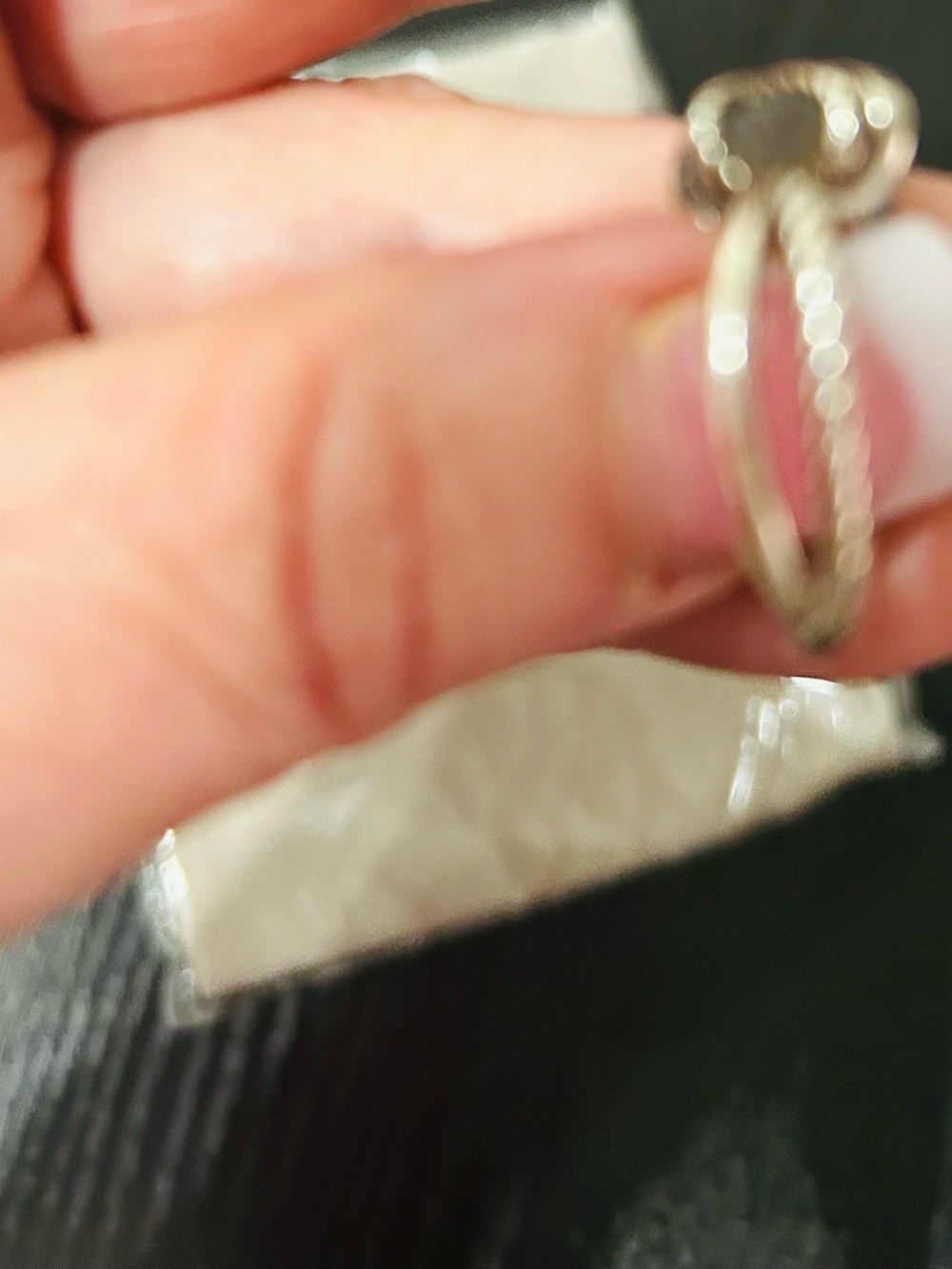David Yurman Silver Ring with Light Blue Gem and Pavé Accents SZ 6 💯Authentic - Picture 3 of 6
